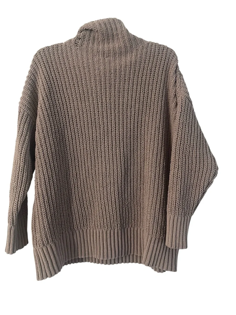 aerie Taupe Ribbed Turtleneck Sweater